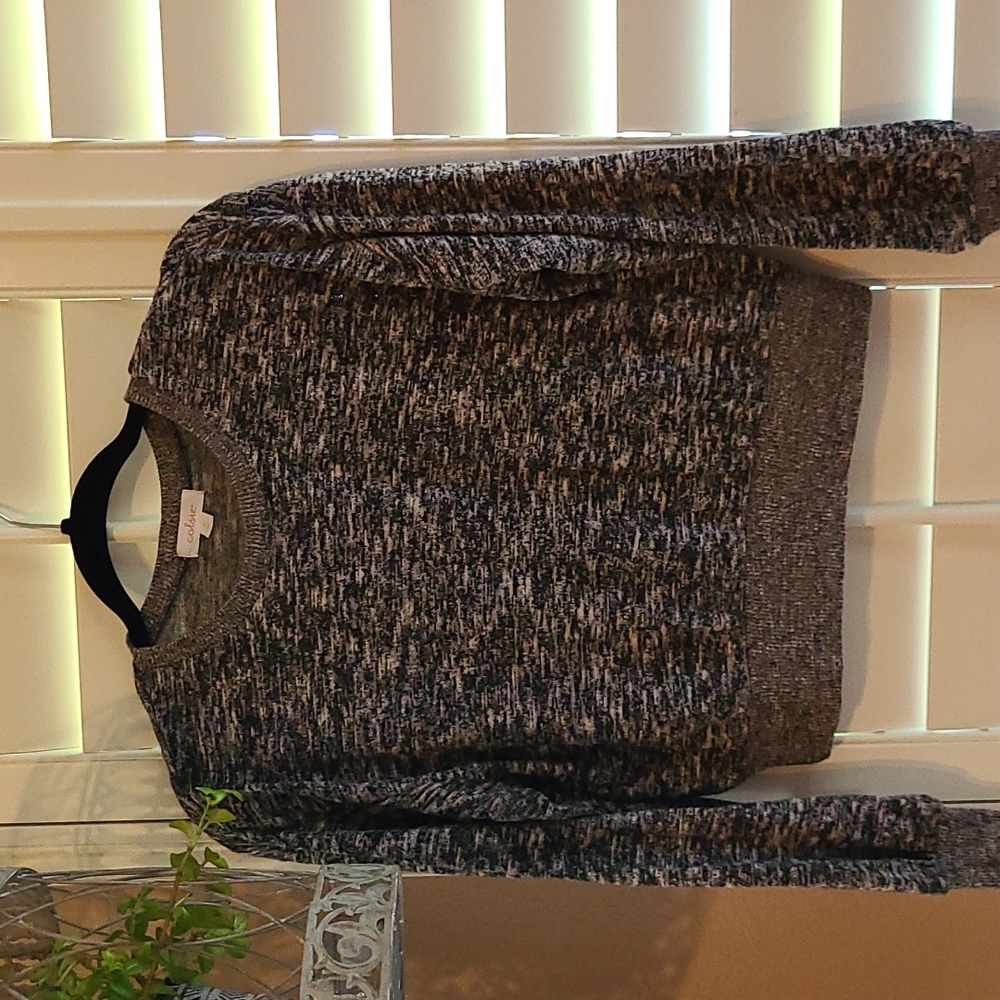 Grey heathered/space dyed crop sweater, size Small, from Target